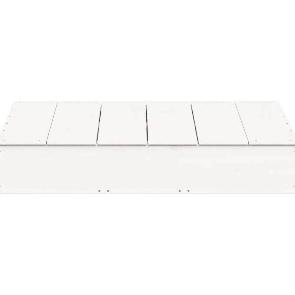 vidaXL Arenero con tapa madera maciza de pino 111x111x19,5 cm Blanco Discount