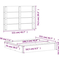 vidaXL Arenero con tapa madera maciza de pino 111x111x19,5 cm Blanco Discount