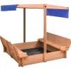 vidaXL Estructuras Para Juegos Al Aire Libre-Arenero con techo de madera de abeto 112x112x112 cm