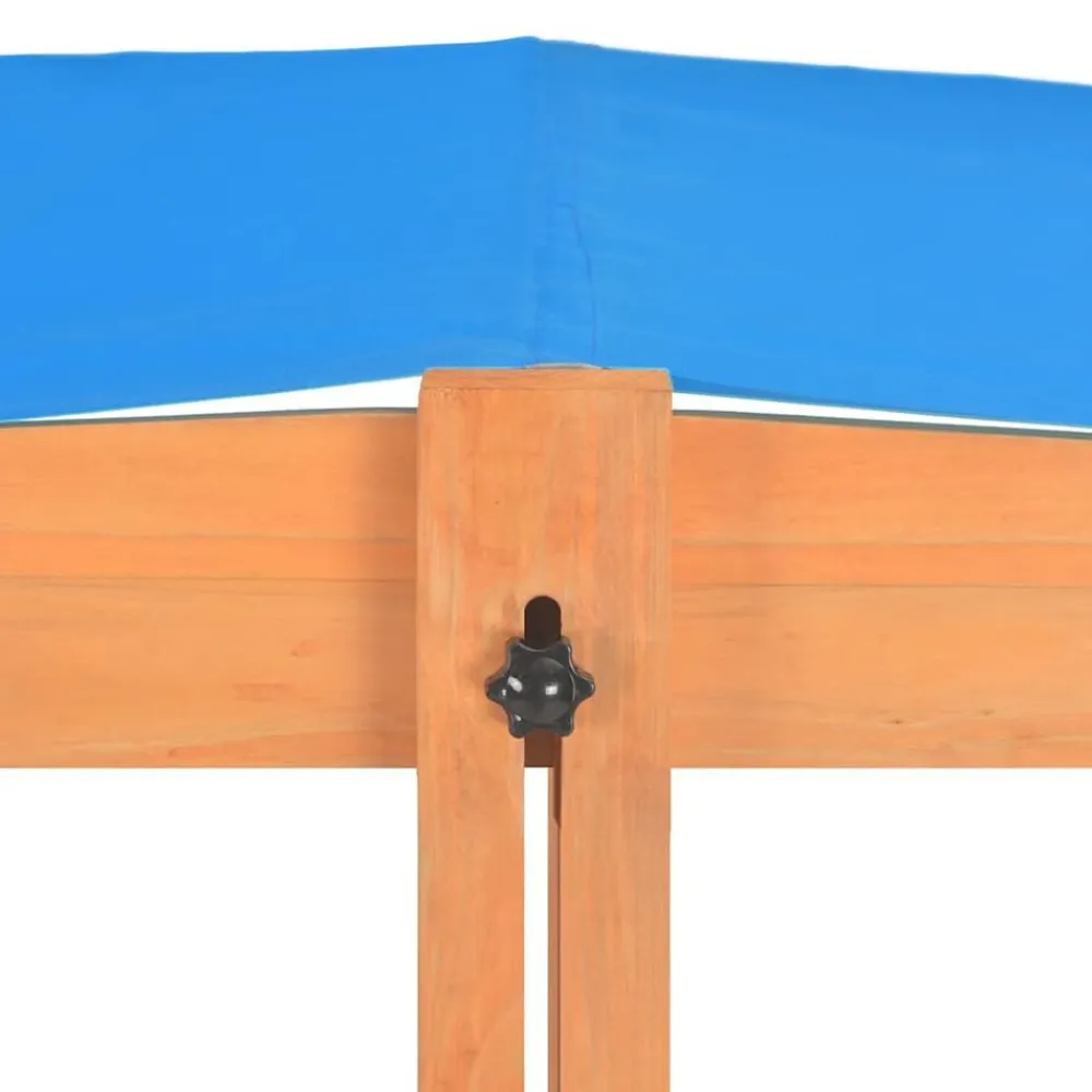 vidaXL Arenero con techo ajustable de madera de abeto 115x115x115 cm Azul Online
