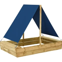 vidaXL Estructuras Para Juegos Al Aire Libre-Arenero con tejado de madera de pino impregnada 160x100x133 cm