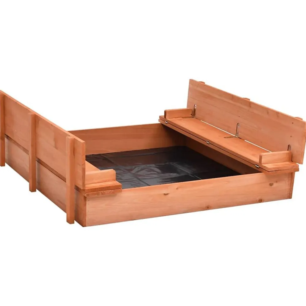 vidaXL Estructuras Para Juegos Al Aire Libre-Arenero de madera de abeto 95x90x15 cm