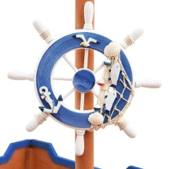 vidaXL Estructuras Para Juegos Al Aire Libre-Arenero en forma de barco pirata madera de abeto 190x94,5x101cm