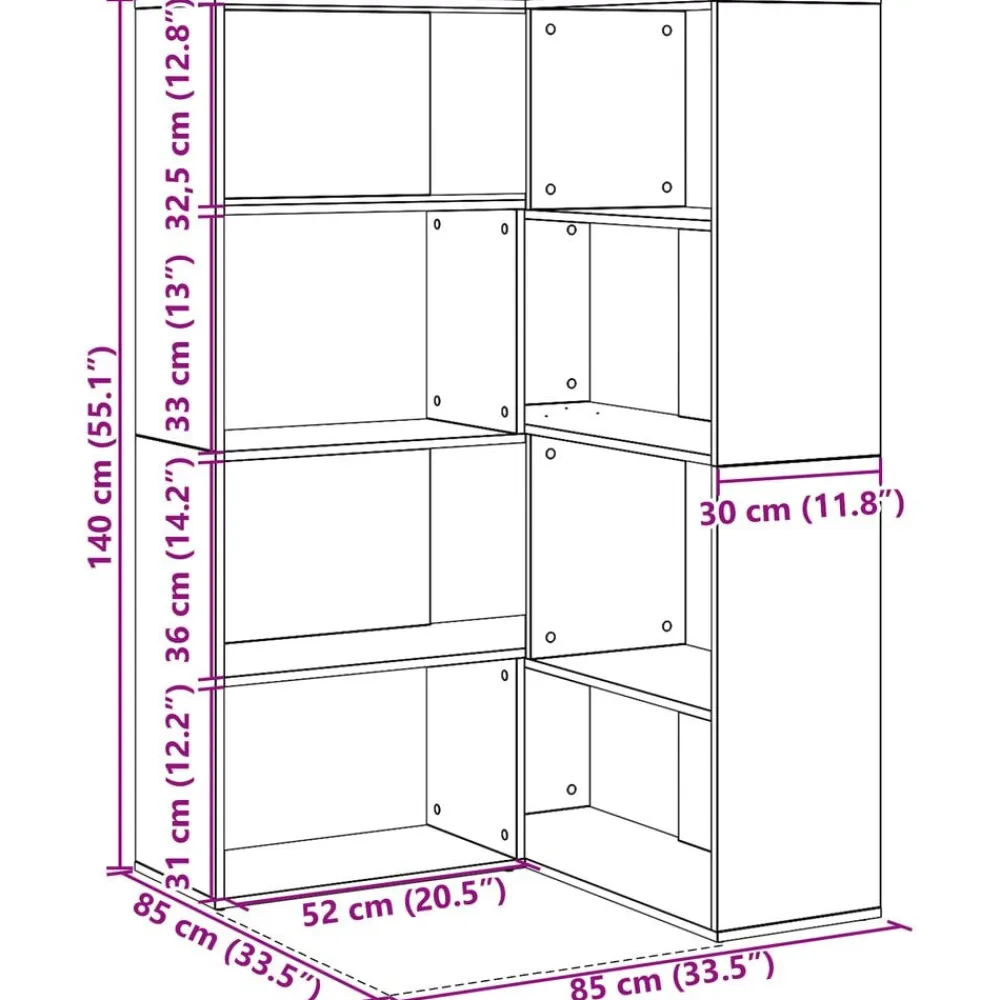 vidaXL Armario 2 pcs 85 x 85 x 140 cm Madera de ingeniería Roble negro Clearance