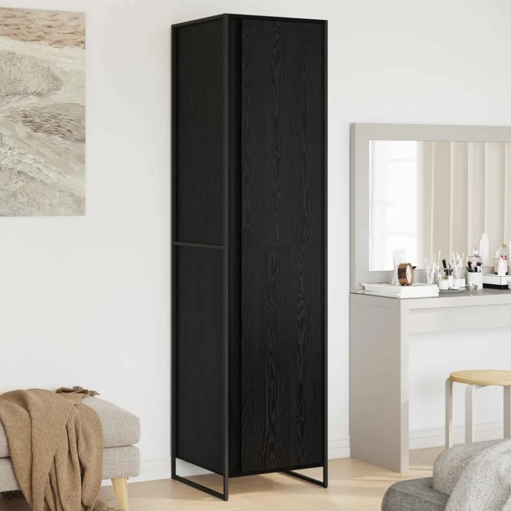 vidaXL Armario 2 pcs 50 x 50 x 200 cm Madera contrachapada Roble negro Hot