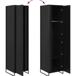 vidaXL Armario 2 pcs 50 x 50 x 200 cm Madera contrachapada Roble negro Hot