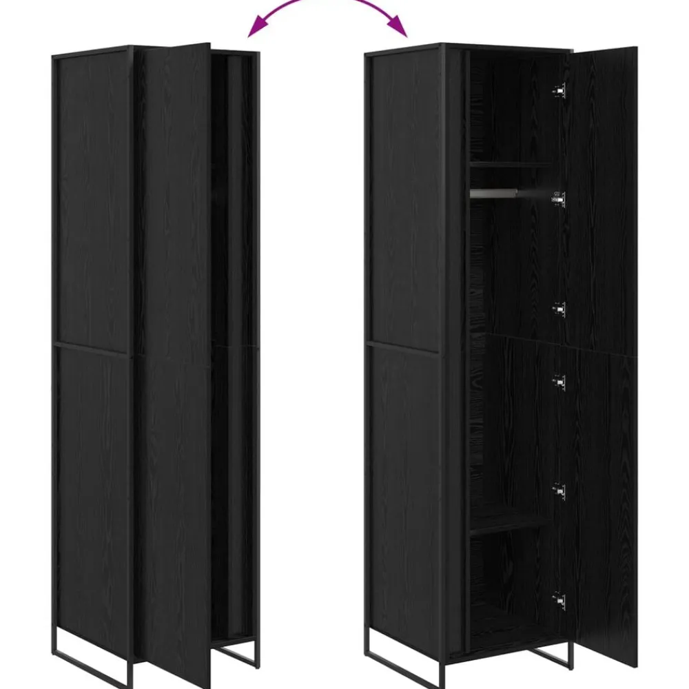 vidaXL Armario 2 pcs 50 x 50 x 200 cm Madera contrachapada Roble negro Hot