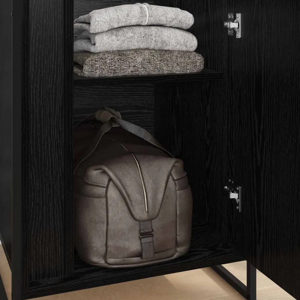 vidaXL Armario 2 pcs 50 x 50 x 200 cm Madera contrachapada Roble negro Hot