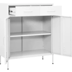 vidaXL Armario almacenamiento acero 80x35x101,5 cm Blanco Hot