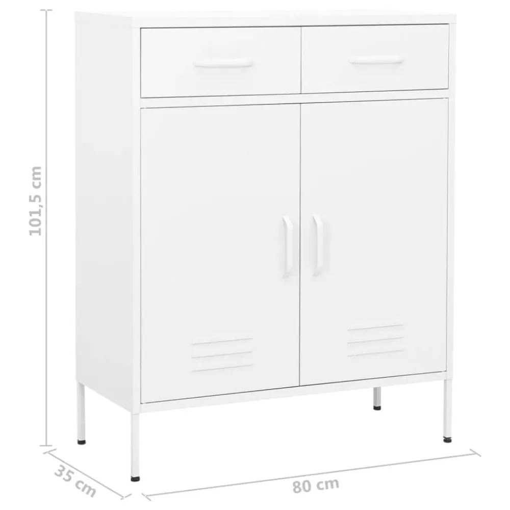 vidaXL Armario almacenamiento acero 80x35x101,5 cm Blanco Hot