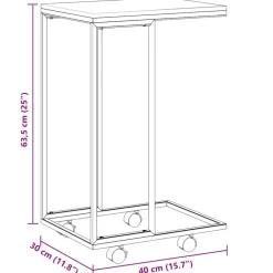 vidaXL Mesas-Armario auxiliar con ruedas contrachapado 40x30x63,5 cm