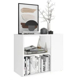 vidaXL Armario auxiliar de madera contrachapada 60x30x50 cm Blanco Outlet