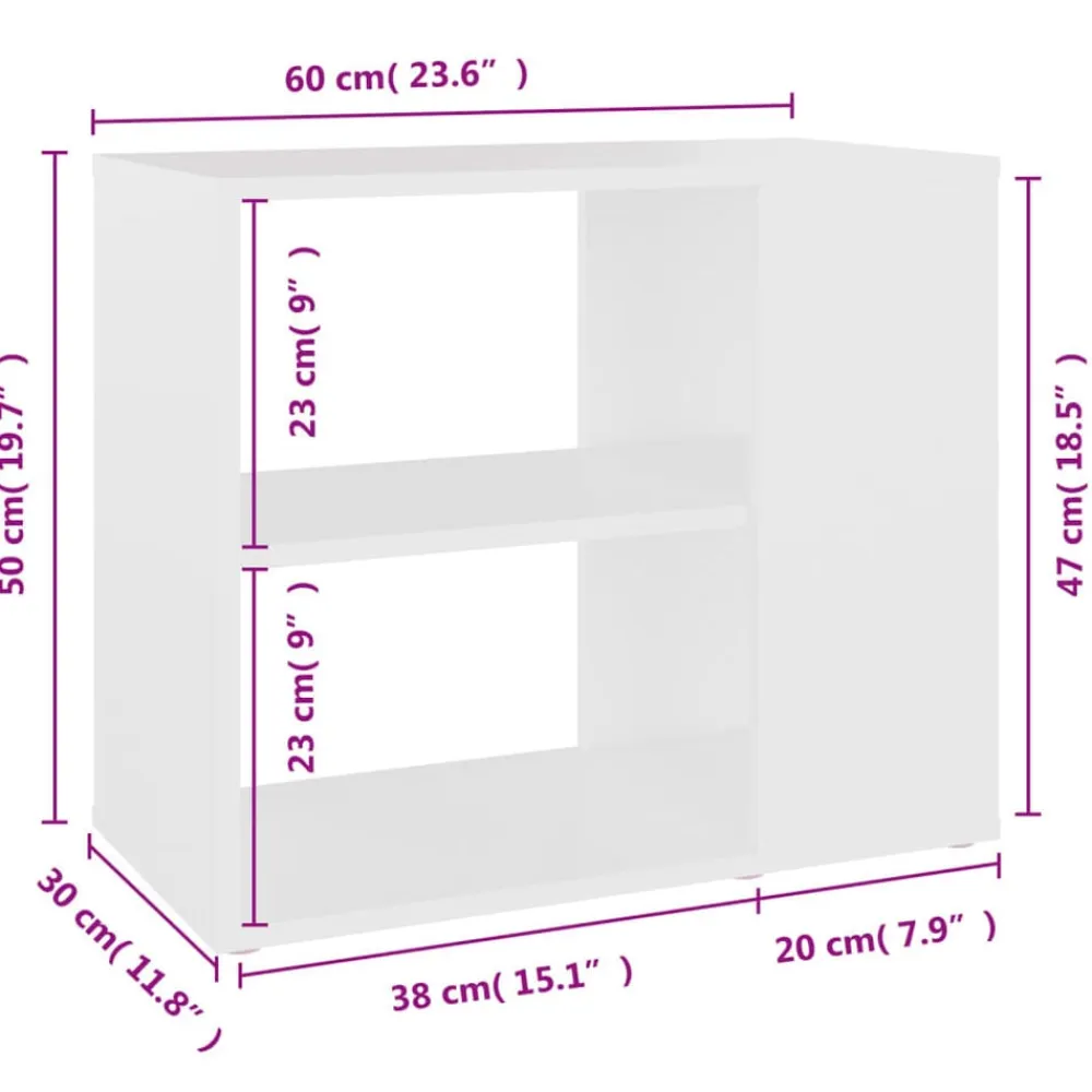 vidaXL Armario auxiliar de madera contrachapada 60x30x50 cm Blanco Outlet
