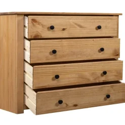 vidaXL Armario auxiliar de madera de pino estilo Panamá 80x40x73 cm Marrón Hot
