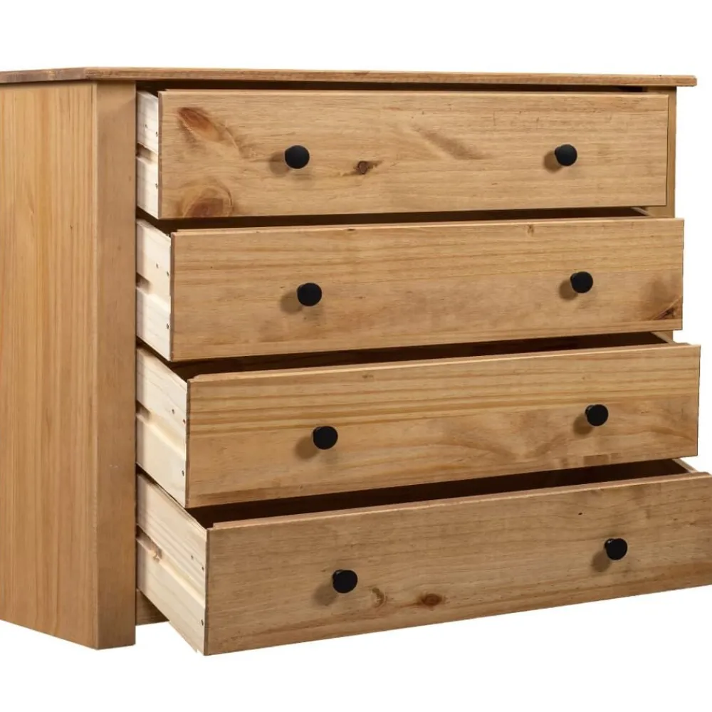 vidaXL Armario auxiliar de madera de pino estilo Panamá 80x40x73 cm Marrón Hot