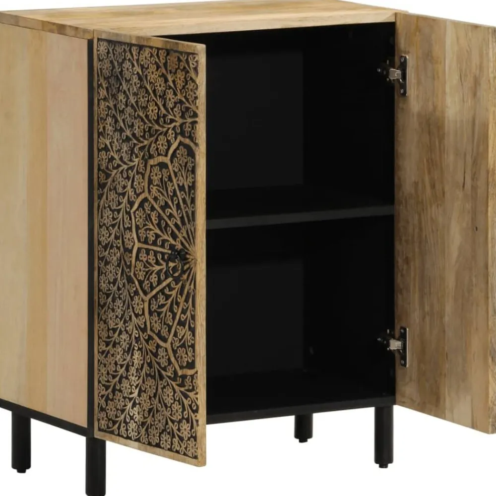 vidaXL Armario auxiliar madera maciza de mango 60x33x75 cm Clearance