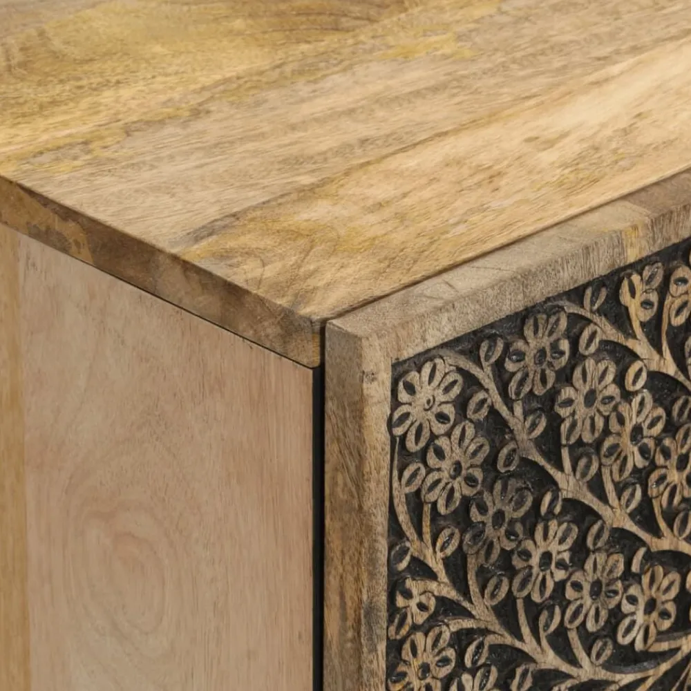 vidaXL Armario auxiliar madera maciza de mango 60x33x75 cm Clearance