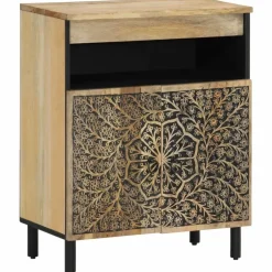 vidaXL Armario auxiliar madera maciza de mango 60x33x75 cm Discount