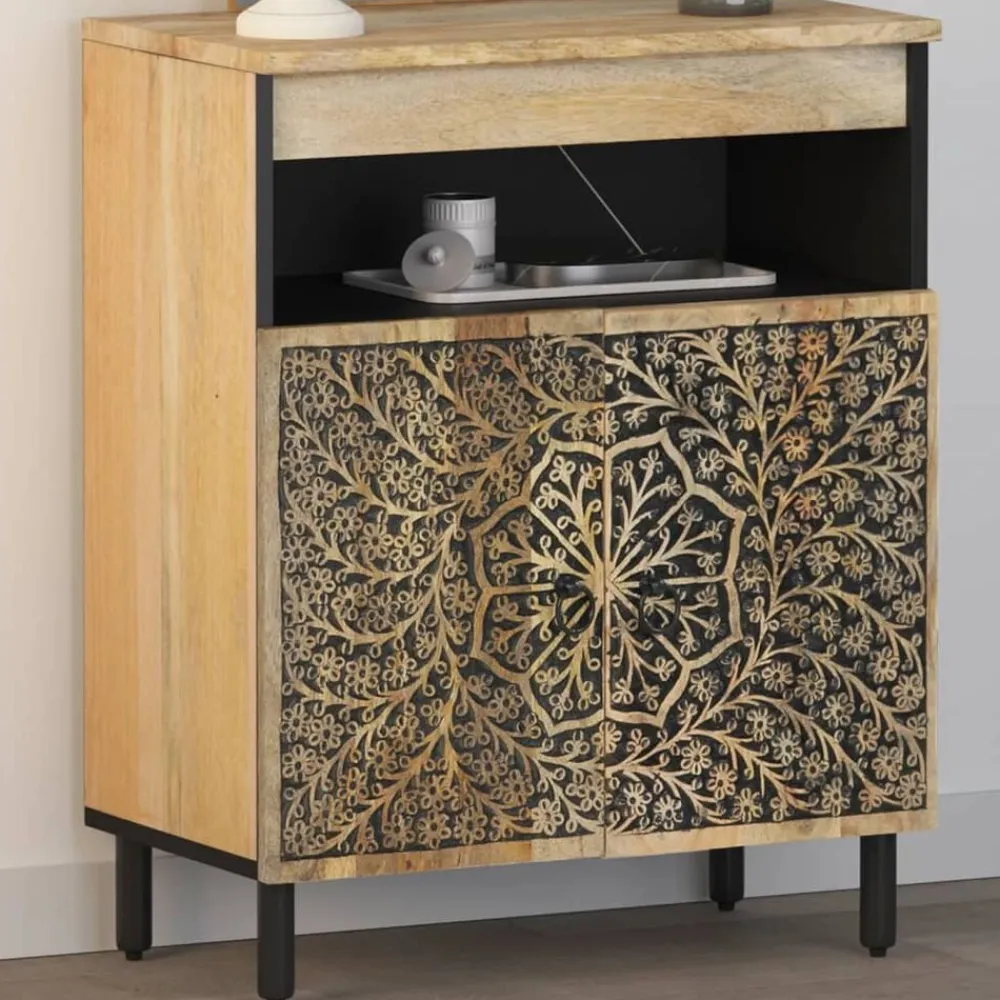 vidaXL Armario auxiliar madera maciza de mango 60x33x75 cm Discount