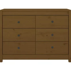 vidaXL Armarios Y Almacenamiento-Armario auxiliar madera maciza de pino marrón miel 100x40x72 cm