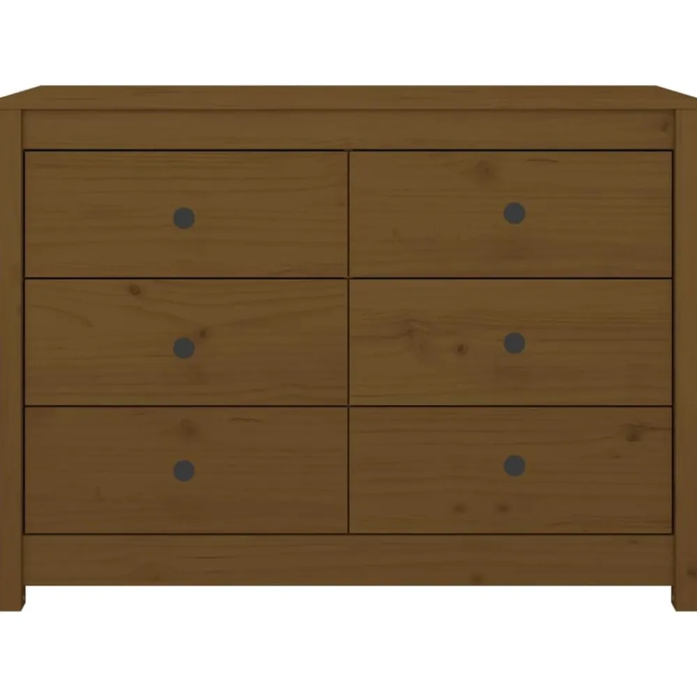 vidaXL Armarios Y Almacenamiento-Armario auxiliar madera maciza de pino marrón miel 100x40x72 cm