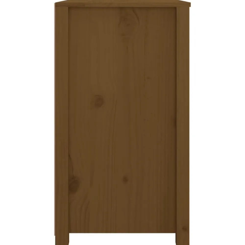 vidaXL Armarios Y Almacenamiento-Armario auxiliar madera maciza de pino marrón miel 100x40x72 cm