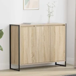 vidaXL Armarios Y Almacenamiento-Armario auxiliar Sonoma 96,5 x 30 x 75 cm Madera contrachapada