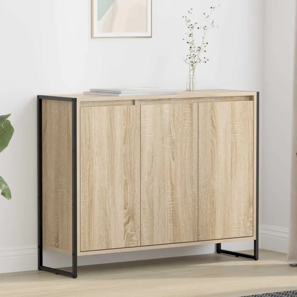vidaXL Armarios Y Almacenamiento-Armario auxiliar Sonoma 96,5 x 30 x 75 cm Madera contrachapada