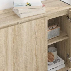 vidaXL Armarios Y Almacenamiento-Armario auxiliar Sonoma 96,5 x 30 x 75 cm Madera contrachapada