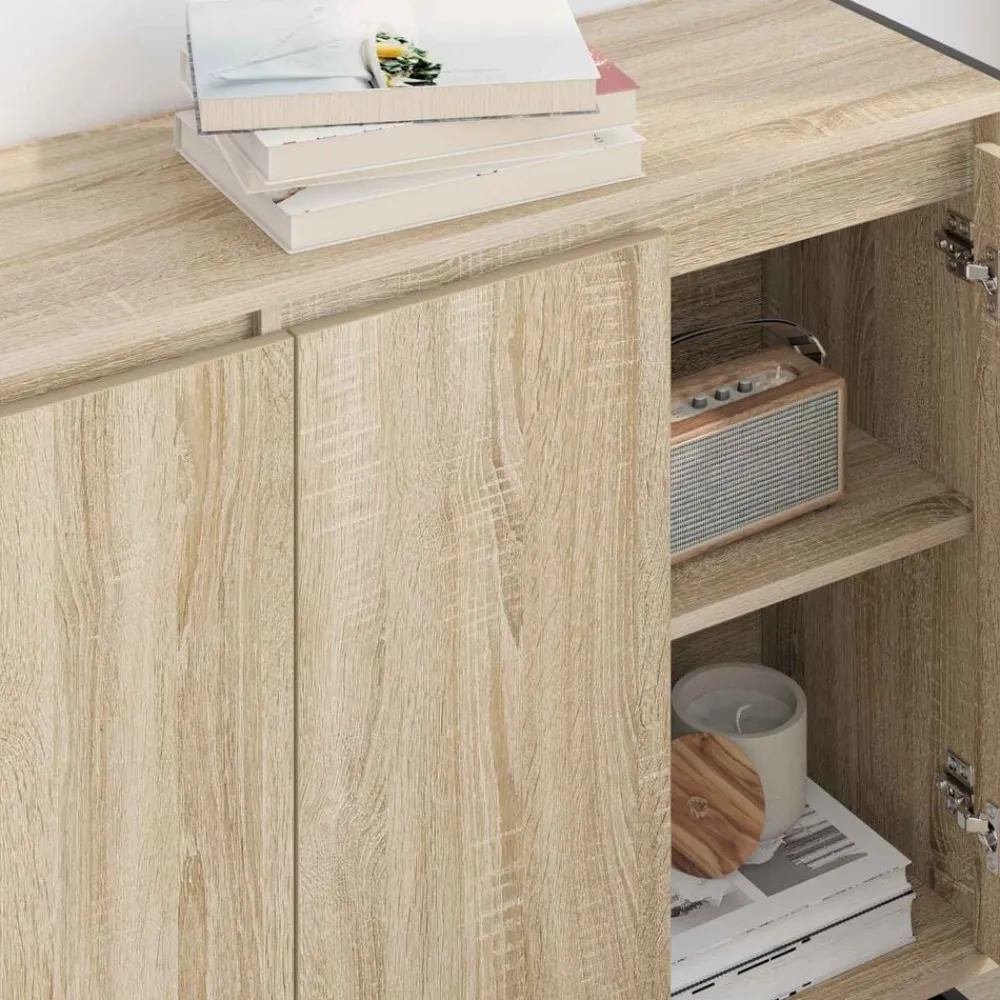 vidaXL Armarios Y Almacenamiento-Armario auxiliar Sonoma 96,5 x 30 x 75 cm Madera contrachapada