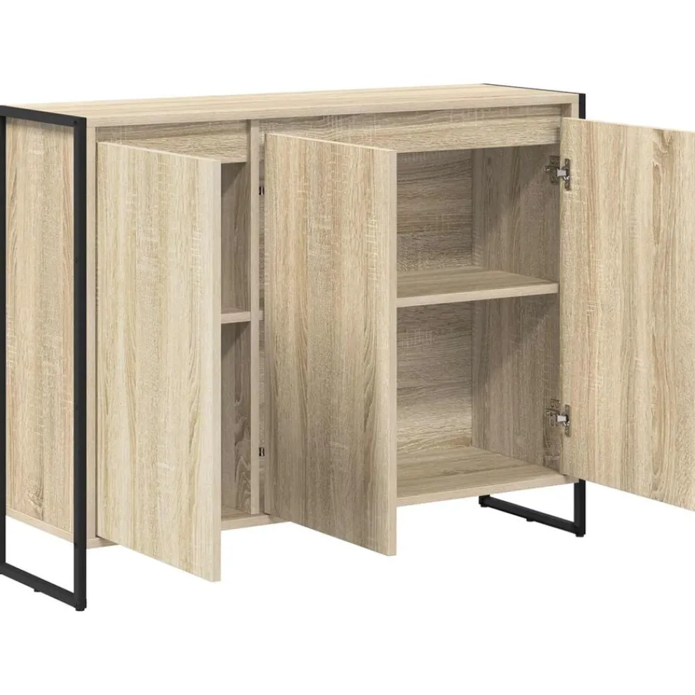 vidaXL Armarios Y Almacenamiento-Armario auxiliar Sonoma 96,5 x 30 x 75 cm Madera contrachapada