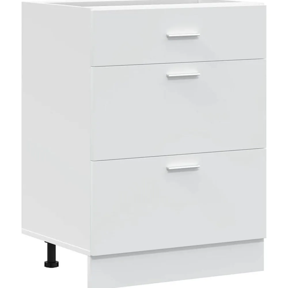 vidaXL Armario bajo de cocina "Lyon" de madera de ingeniería blanca Blanco Clearance
