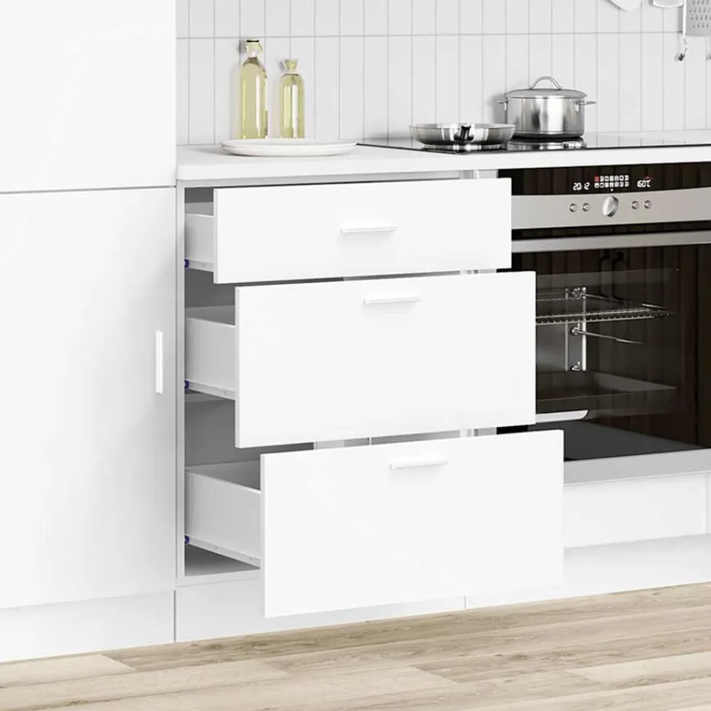 vidaXL Armario bajo de cocina "Lyon" de madera de ingeniería blanca Blanco Clearance