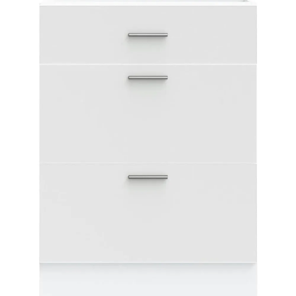 vidaXL Armario bajo de cocina "Lyon" de madera de ingeniería blanca Blanco Clearance