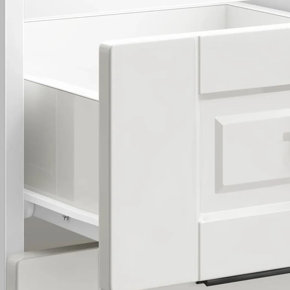 vidaXL Armario bajo de cocina "Porto" de madera de ingeniería blanco brillante