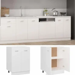 vidaXL Armario bajo "Lyon" 60x46x81,5 cm madera de ingeniería Blanco Hot