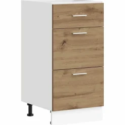 vidaXL Armarios Y Almacenamiento-Armario bajo "Lyon" Roble Artesano 40x46x81,5 cm Madera de ingeniería