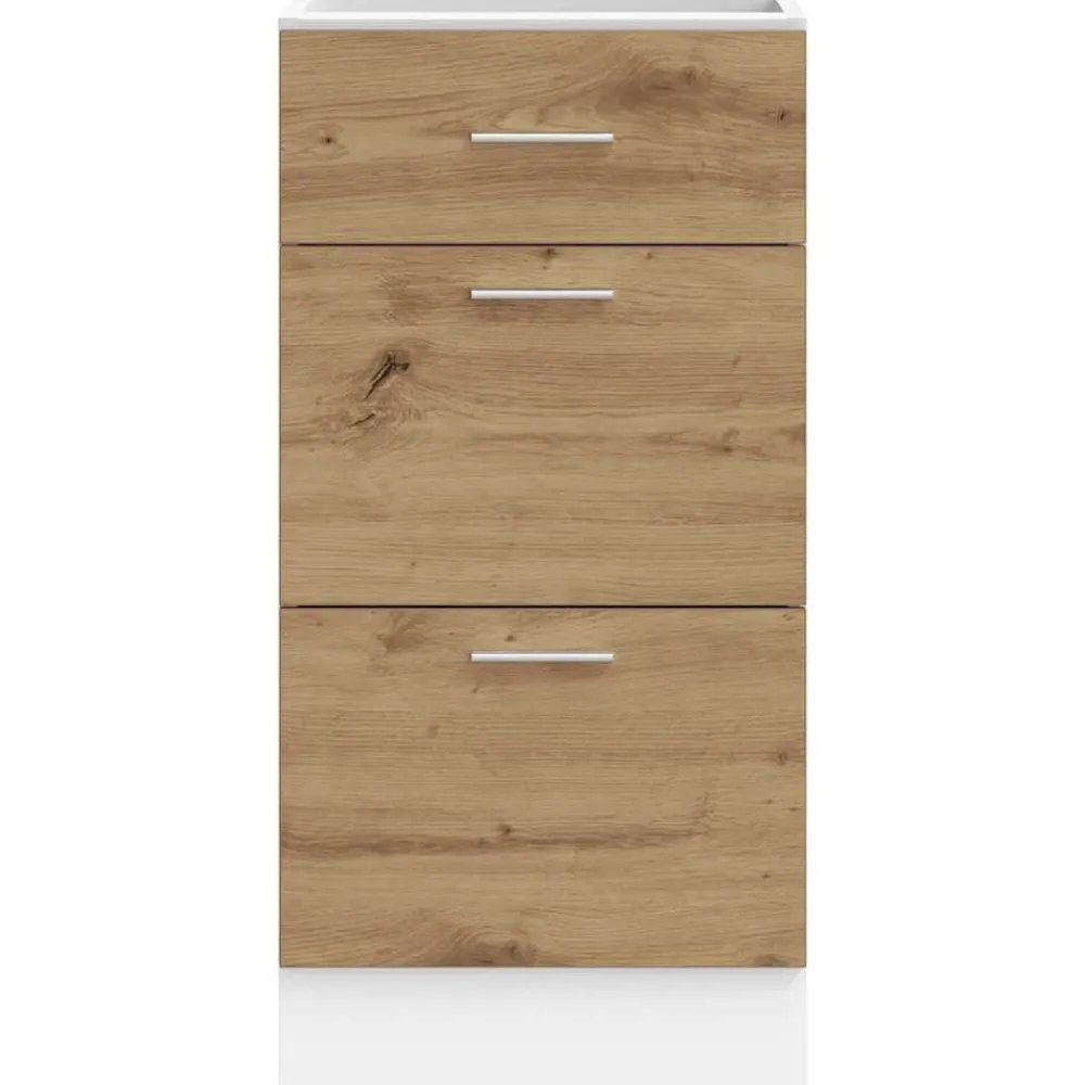 vidaXL Armarios Y Almacenamiento-Armario bajo "Lyon" Roble Artesano 40x46x81,5 cm Madera de ingeniería