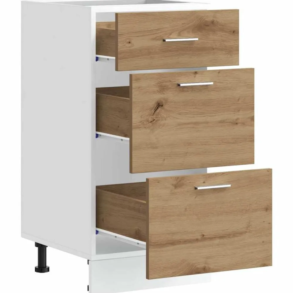 vidaXL Armarios Y Almacenamiento-Armario bajo "Lyon" Roble Artesano 40x46x81,5 cm Madera de ingeniería