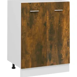 vidaXL Armario bajo "Lyon" 60x46x81,5 cm Madera de ingeniería Roble ahumado Best
