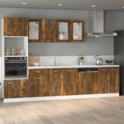 vidaXL Armario bajo "Lyon" 60x46x81,5 cm Madera de ingeniería Roble ahumado Best