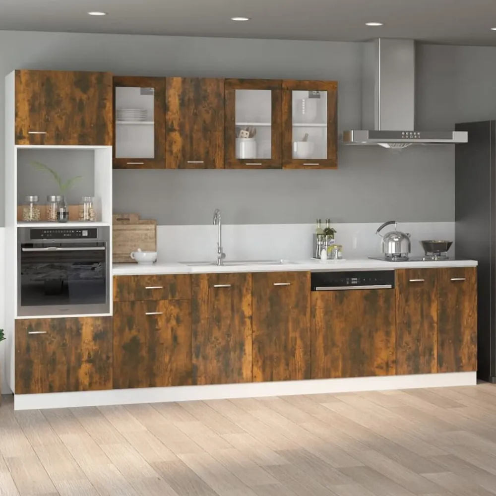 vidaXL Armario bajo "Lyon" 60x46x81,5 cm Madera de ingeniería Roble ahumado Best