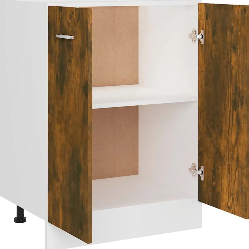 vidaXL Armario bajo "Lyon" 60x46x81,5 cm Madera de ingeniería Roble ahumado Best