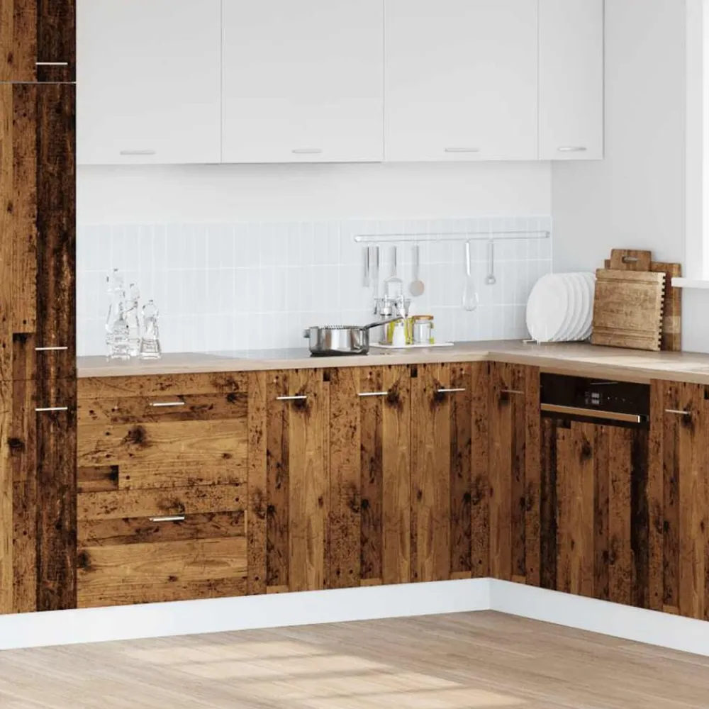 vidaXL Armarios Y Almacenamiento-Armario bajo "Lyon" Madera Vieja 60x46x81,5 cm Madera de ingeniería