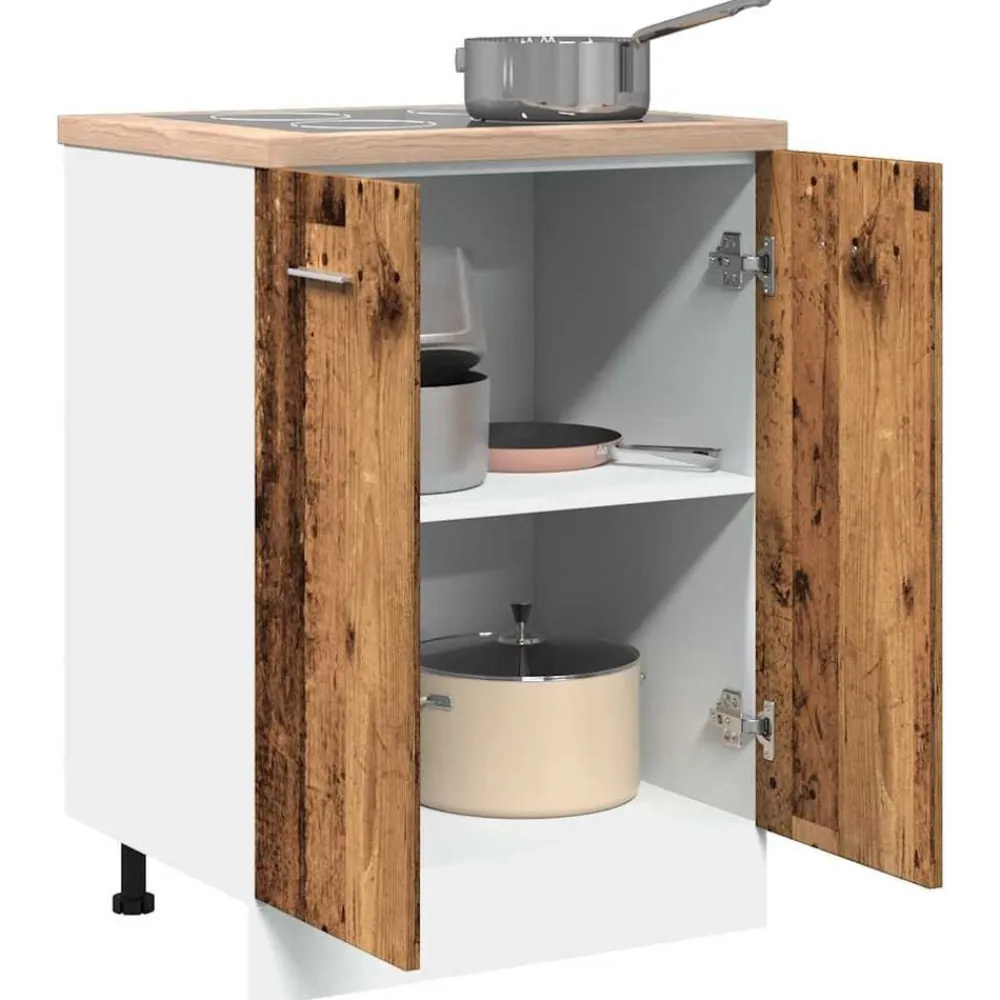 vidaXL Armarios Y Almacenamiento-Armario bajo "Lyon" Madera Vieja 60x46x81,5 cm Madera de ingeniería