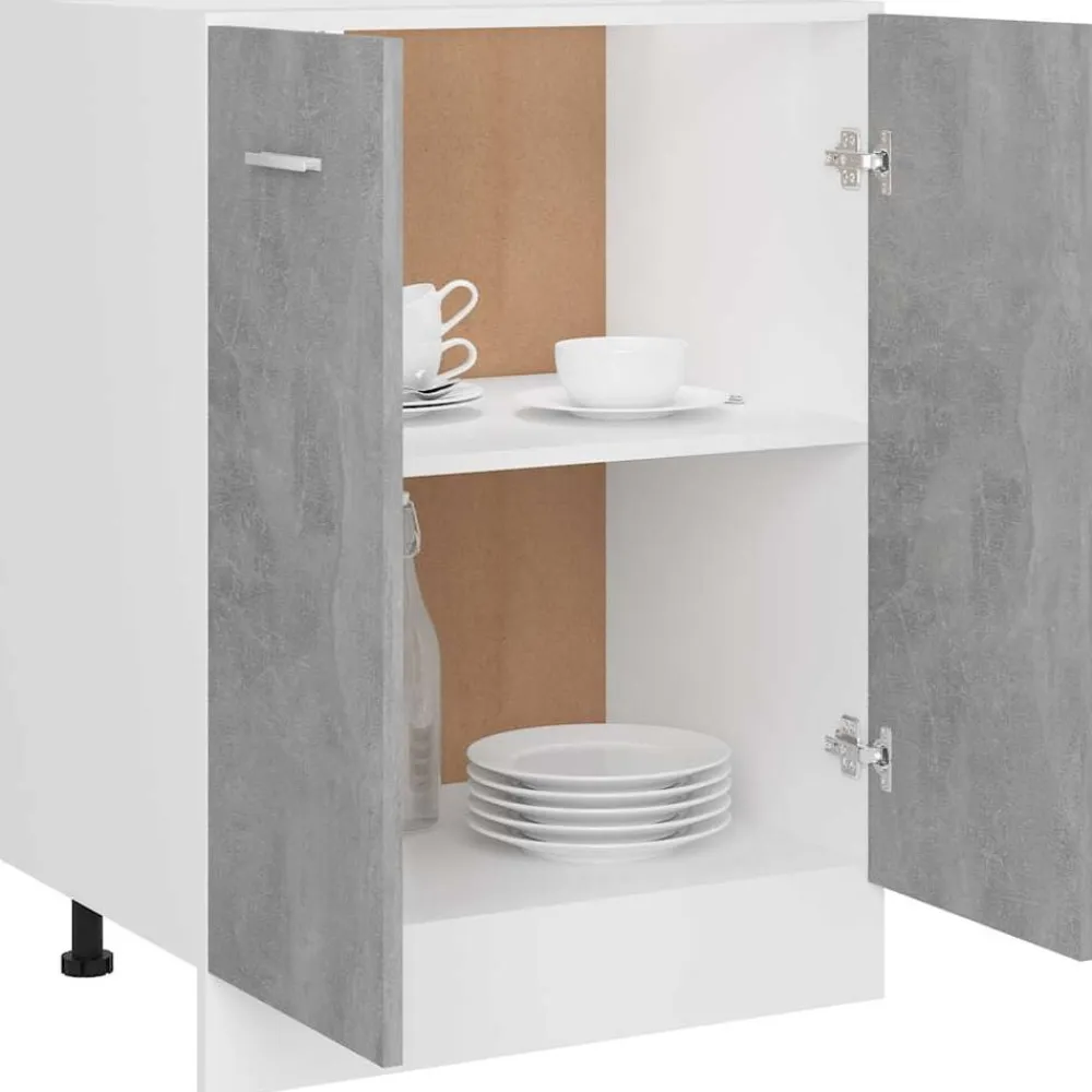 vidaXL Armario bajo "Lyon" Gris Hormigón 60x46x81,5 cm Madera de ingeniería Gris hormigón Outlet