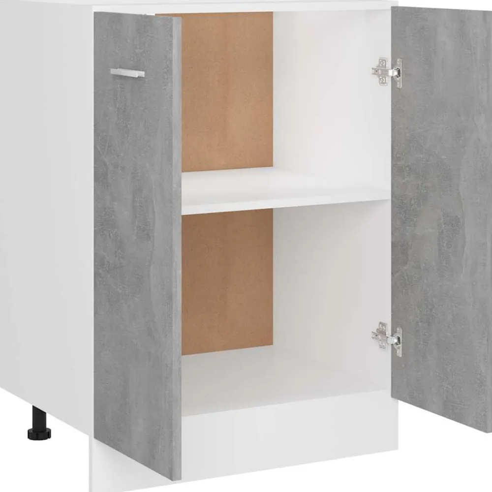 vidaXL Armario bajo "Lyon" Gris Hormigón 60x46x81,5 cm Madera de ingeniería Gris hormigón Outlet
