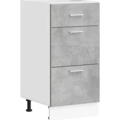 vidaXL Armarios Y Almacenamiento-Armario bajo "Lyon" Gris Hormigón 40x46x81,5 cm Madera de ingeniería