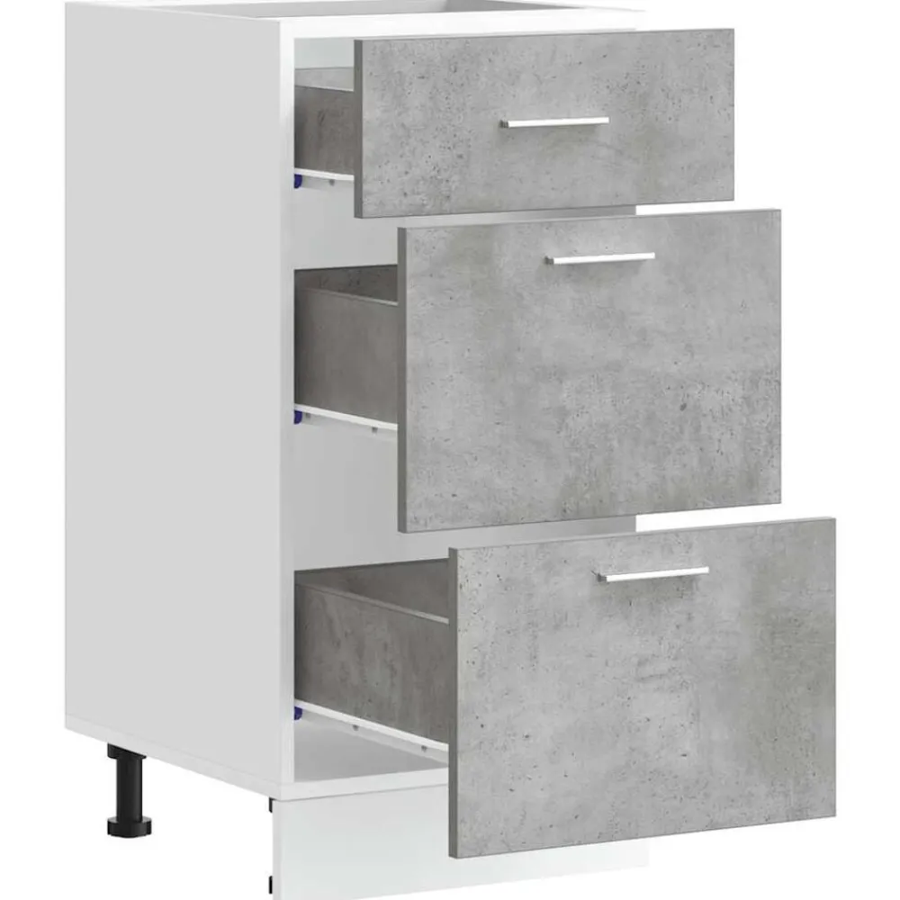 vidaXL Armarios Y Almacenamiento-Armario bajo "Lyon" Gris Hormigón 40x46x81,5 cm Madera de ingeniería