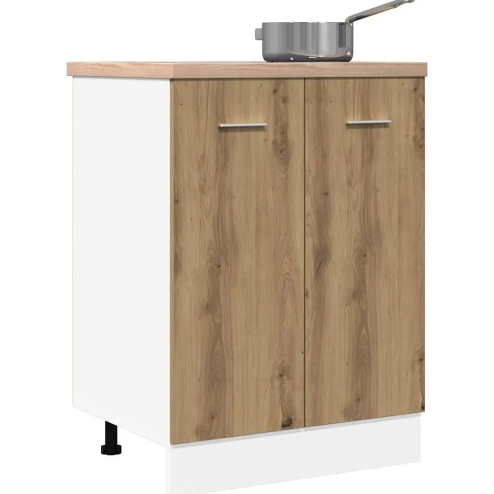 vidaXL Armarios Y Almacenamiento-Armario bajo "Lyon" Roble Artesano 60x46x81,5 cm Madera de ingeniería